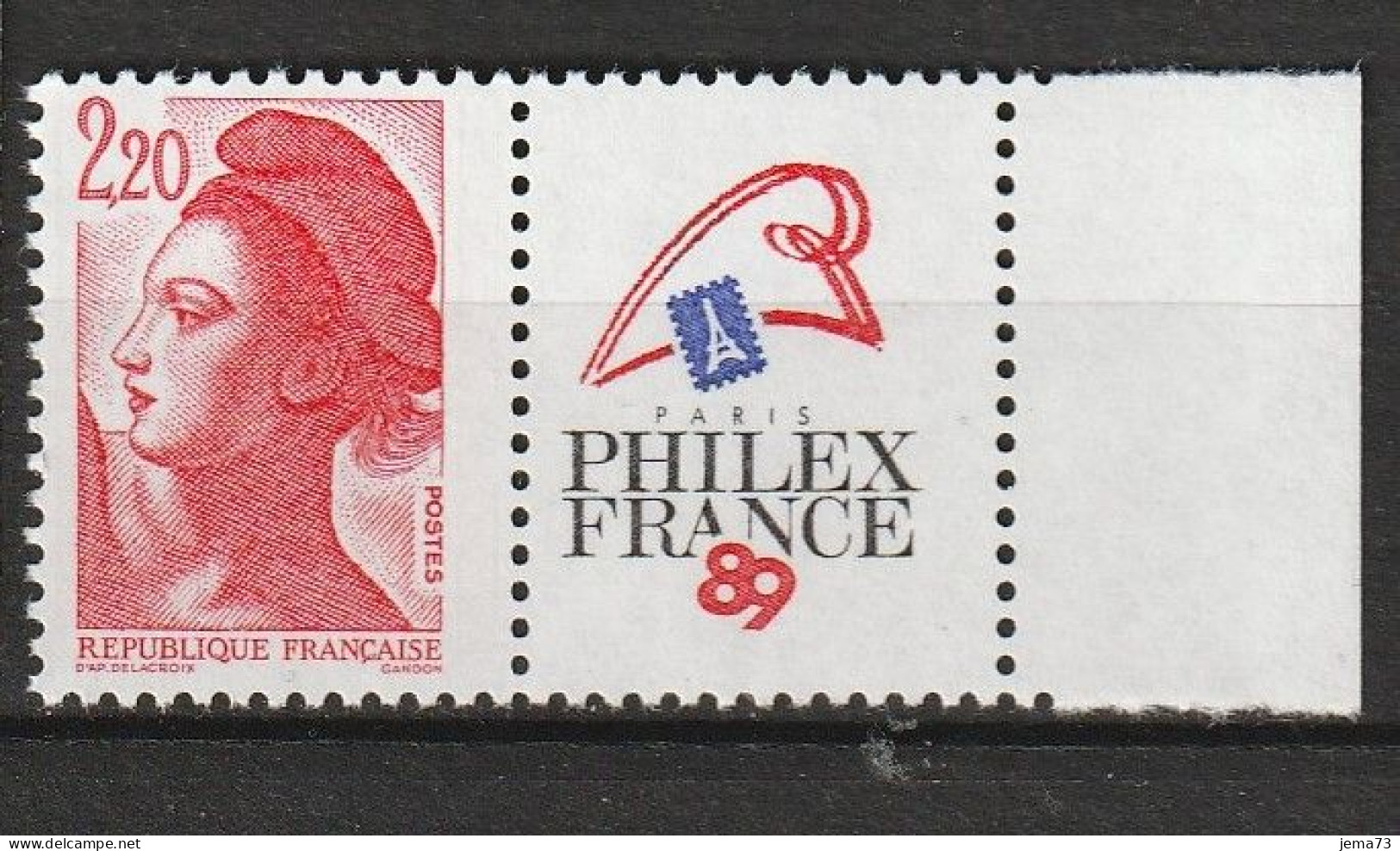 N° 2461 Philexfrance 89Exposition Philatélique Mondiale à Paris; Beau Timbre Neuf - Unused Stamps