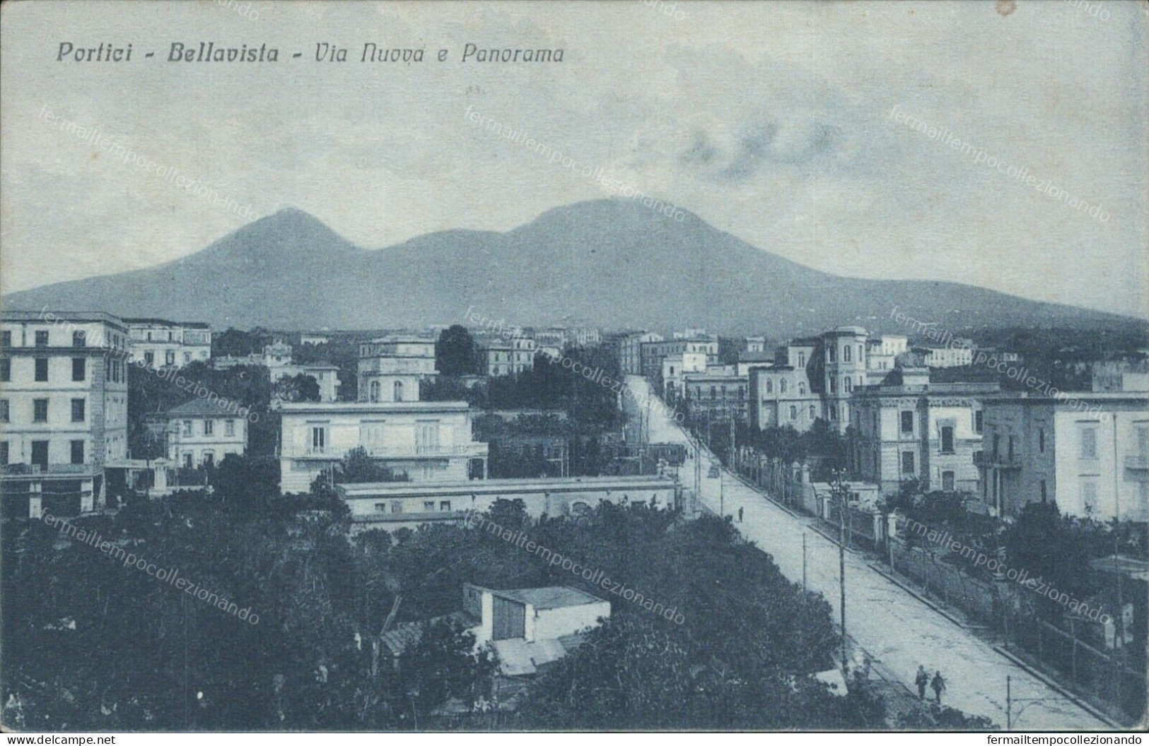 Cs218 Cartolina Portici Bellavista Via Nuova E Panorama Provincia Di Napoli - Napoli (Napels)