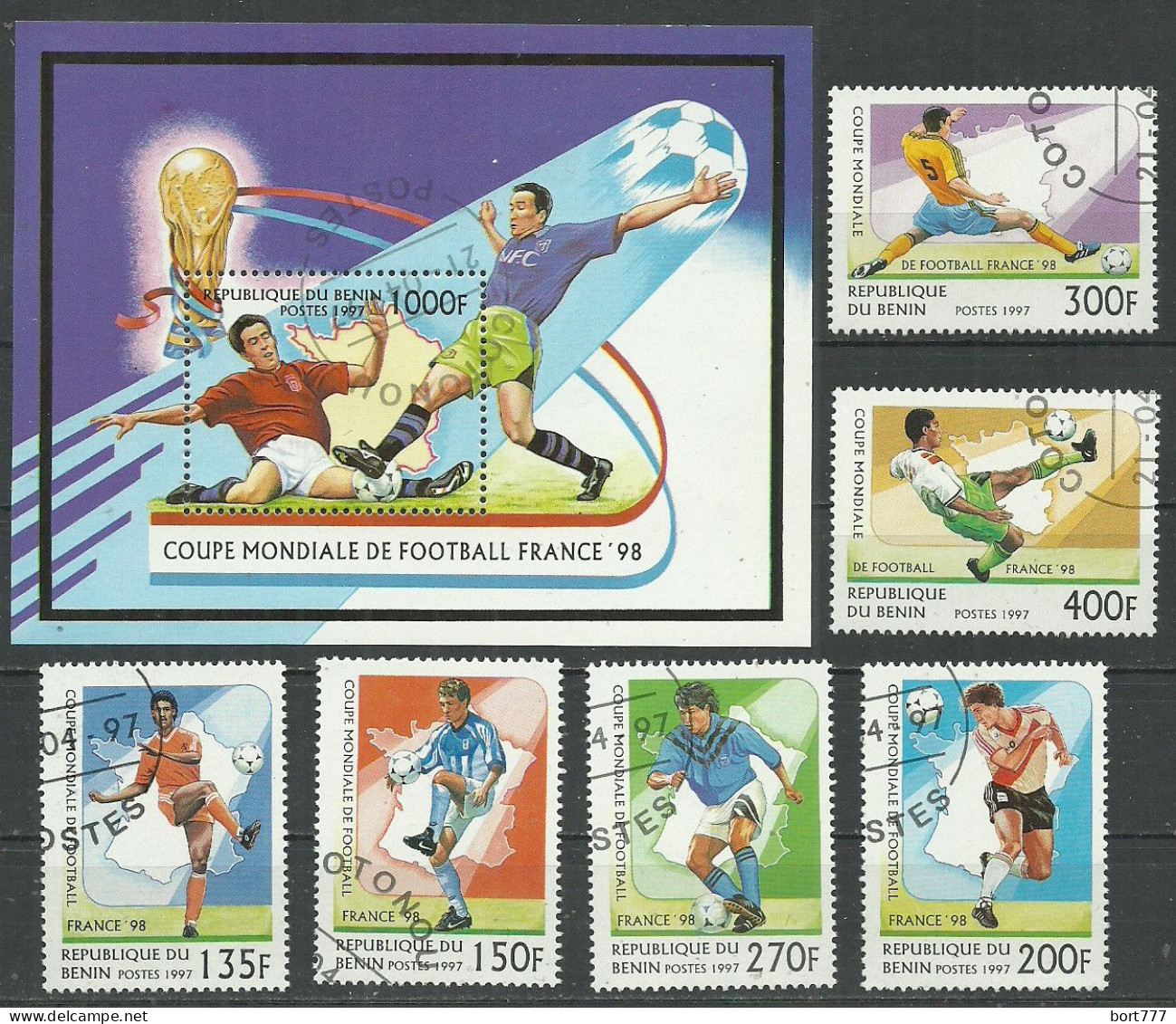 Benin 1997 Year, Set, Used Stamps (o) Soccer Football - Benin – Dahomey (1960-...)