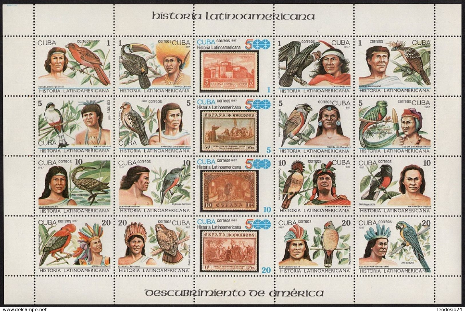 Cuba 1987 Correo 2789/08  ** Historia De America Latina - Nuevos