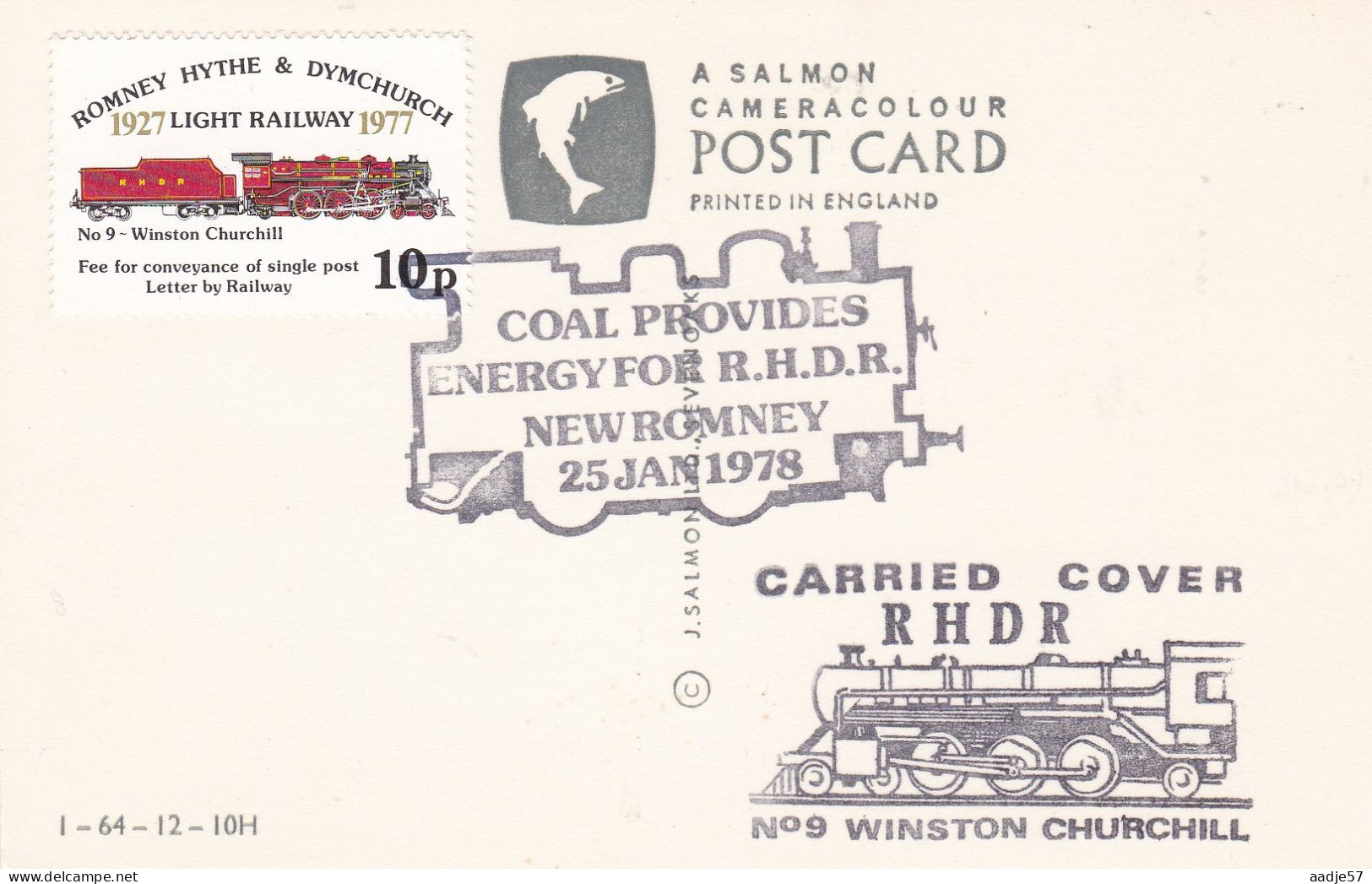 GB Engeland  1978 Romney Hythe & Dymchurch Coal Provides Energy For RHDR Card - Treinen