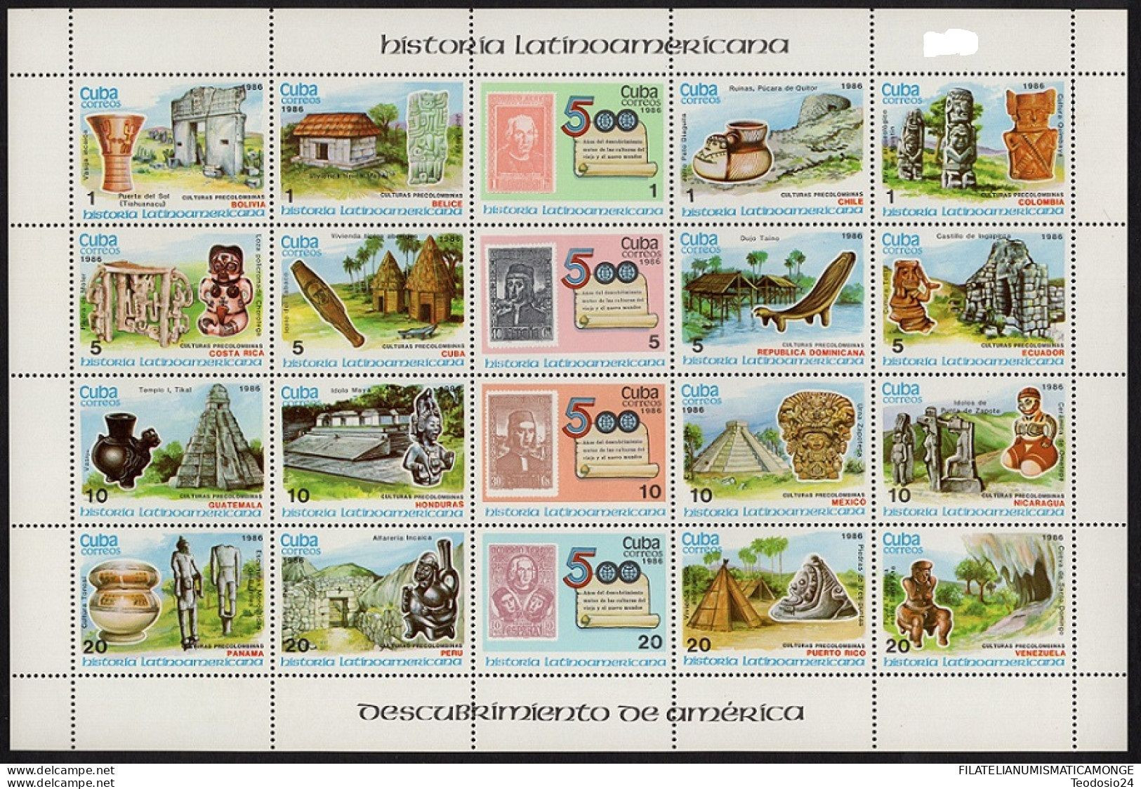 Cuba 1986 Correo 2715/34  ** Historia De America Latina - Nuevos