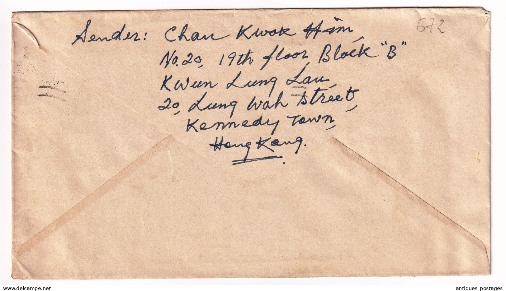 Lettre 1967 Hong Kong Chan Kwok Kim Chine China Singapore Singapour Stamp Queen Elizabeth II Seet Lee Pong - Lettres & Documents