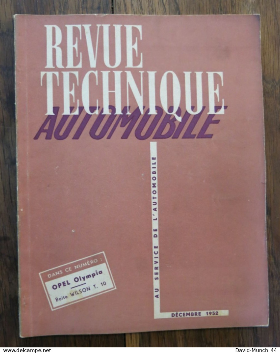 Revue Technique Automobile # 80. Décembre 1952 - Auto/Moto