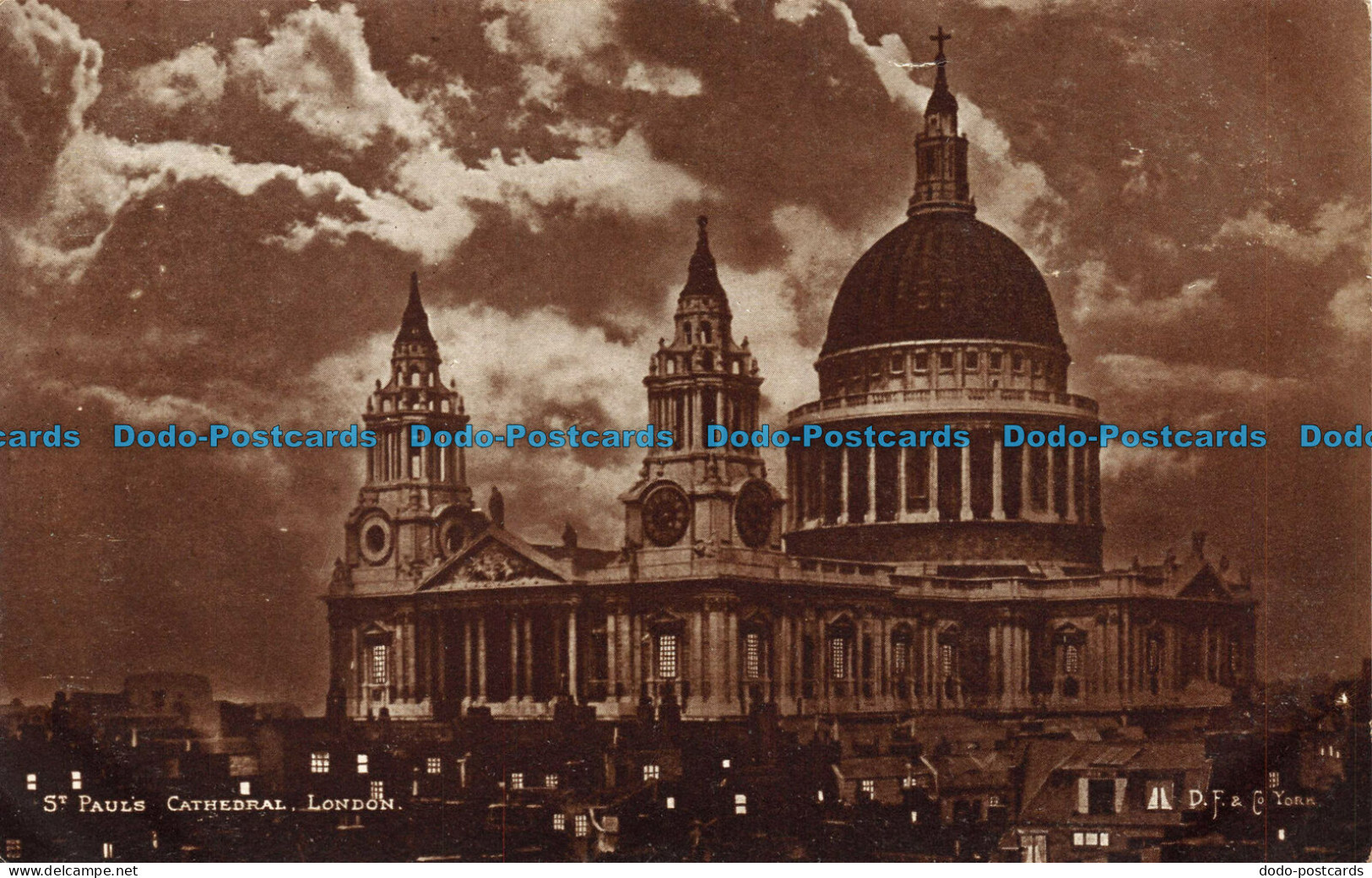 R061913 St. Pauls Cathedral. London. By Night - Autres & Non Classés
