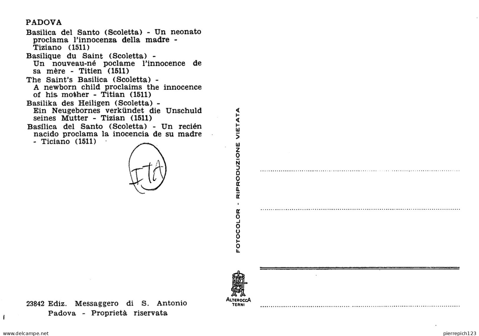 Padoue - Basilique De Saint Antoine - Un Nouveau Né Proclame L'innocence De Sa Mère (1511) - Padova (Padua)