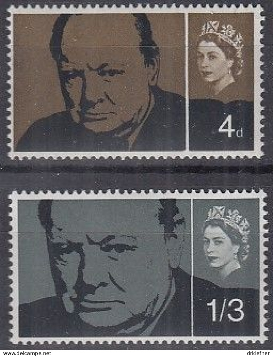 GROSSBRITANNIEN  384-385, Postfrisch **, Tod Von Winston Spencer Churchil, 1965 - Unused Stamps