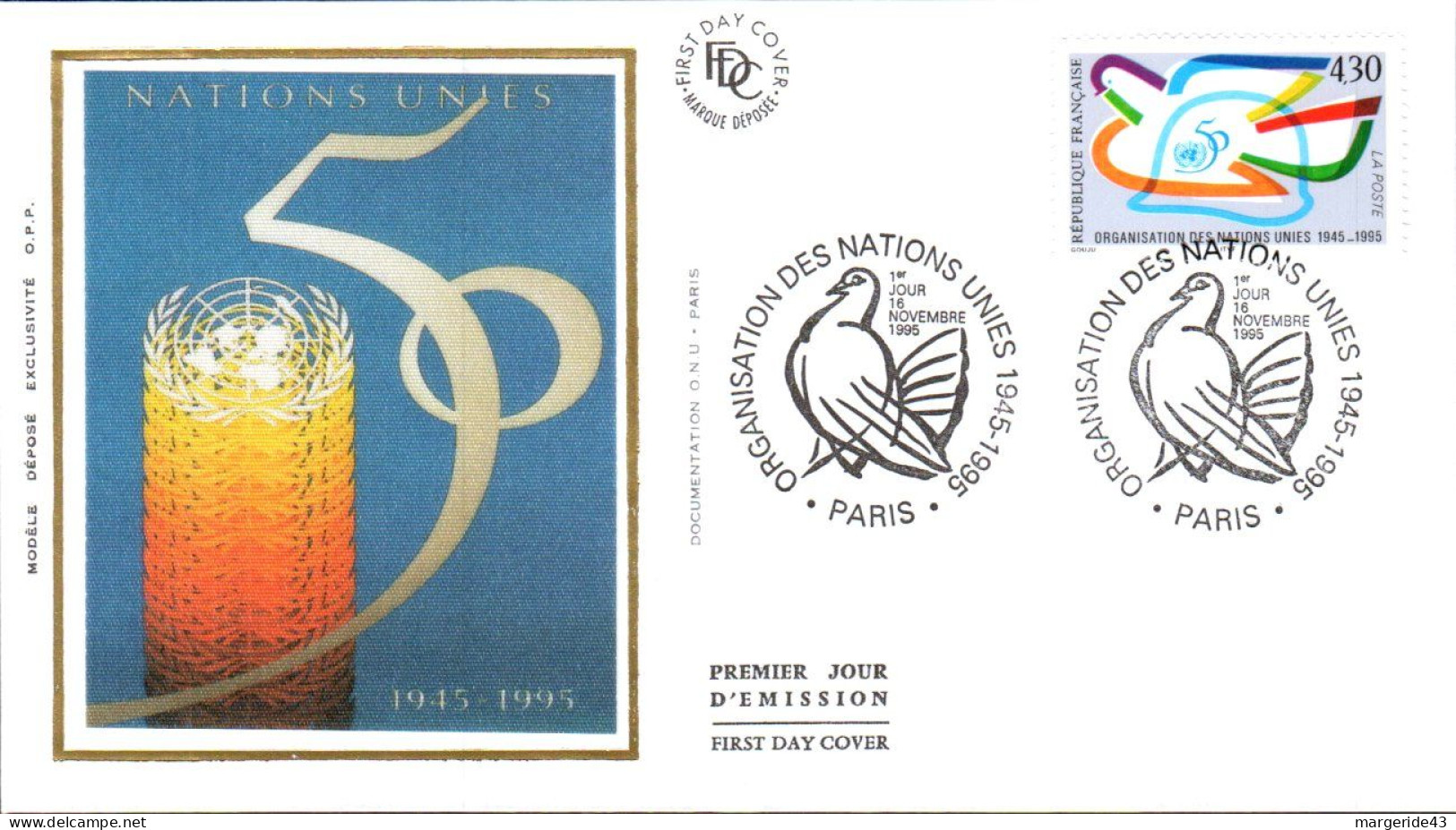 FDC 1995 50 ANS ONU - 1990-1999
