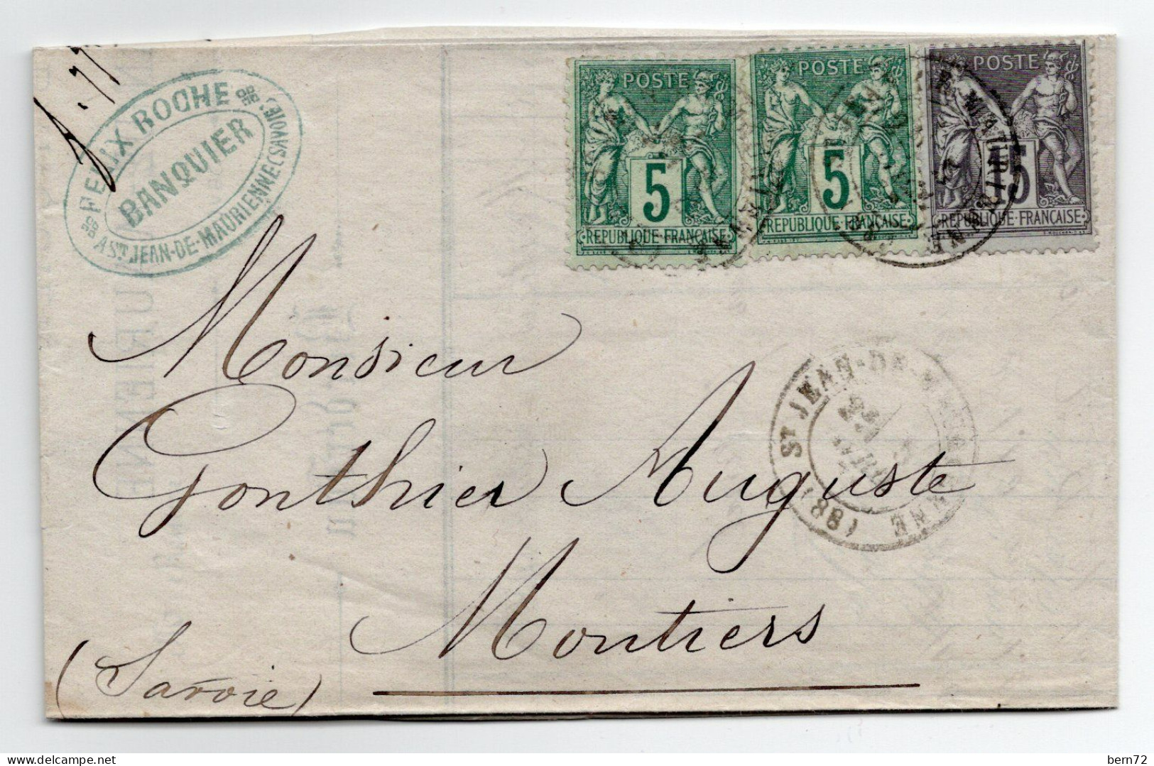 SAVOIE - St Jean De Maurienne - 4 Avril 1876 - Cachet Type 17 - 1877-1920: Période Semi Moderne