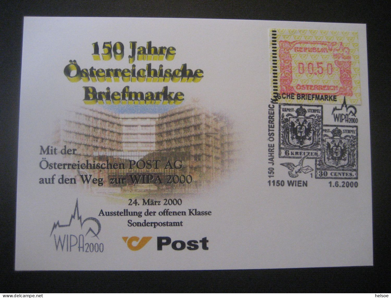 Österreich- Sonder-Beleg 150 Jahre Österreichische Briefmarke, Mit Automatenmarke MiNr. 4 - Viñetas De Franqueo [ATM]