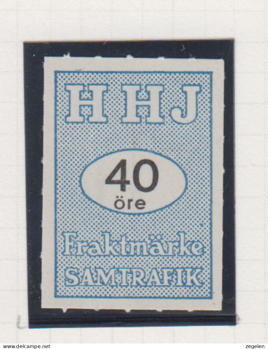 Zweden Spoorwegzegel Cat Svenska Järnvägsfraktmärken; Lijn H.H.J. Helsingborg-Hässleholms Järnväg 26 - Sonstige & Ohne Zuordnung