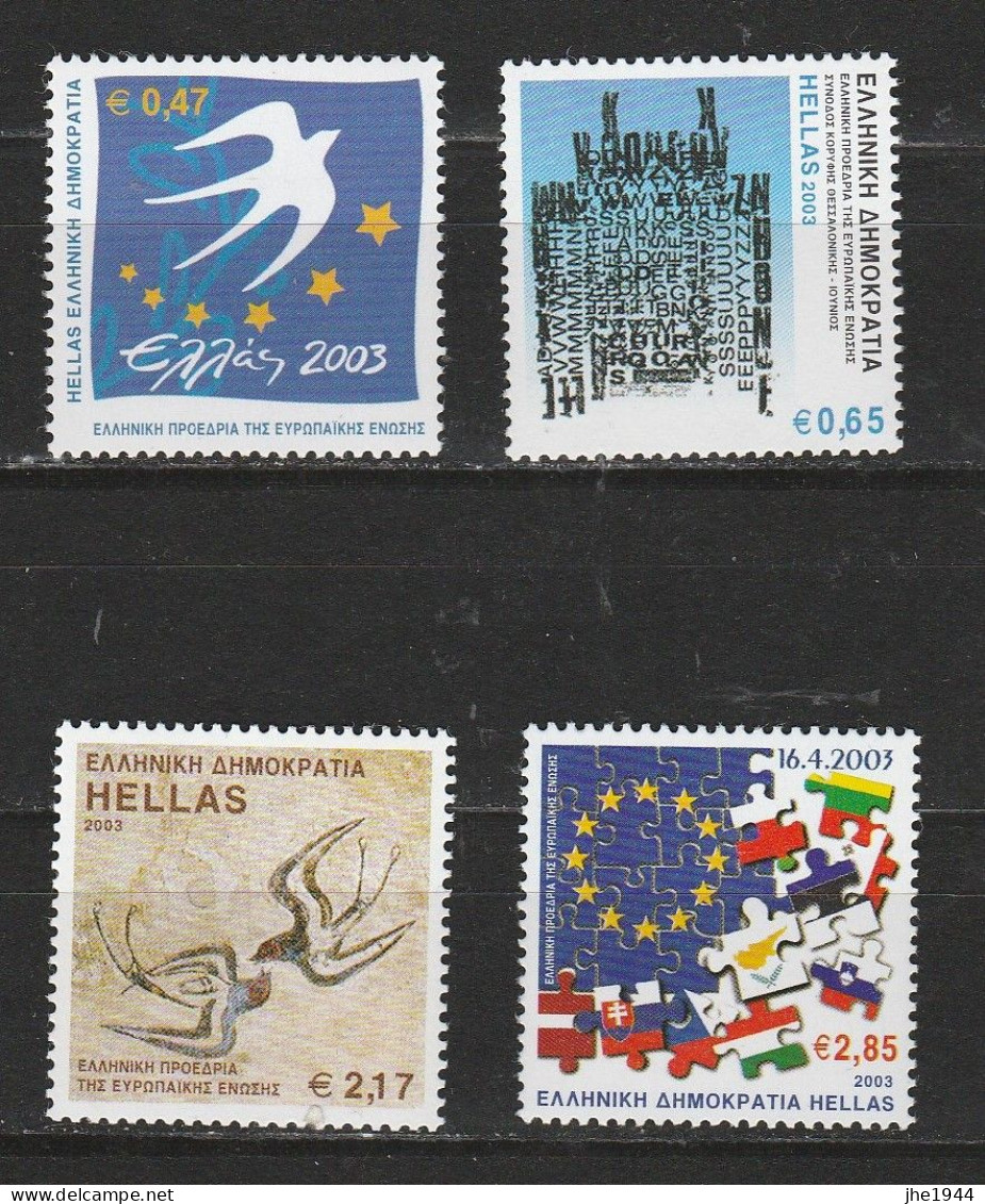 Grece N° 2129 à 2132 ** Série Union Europ. Presidence Grecque - Unused Stamps