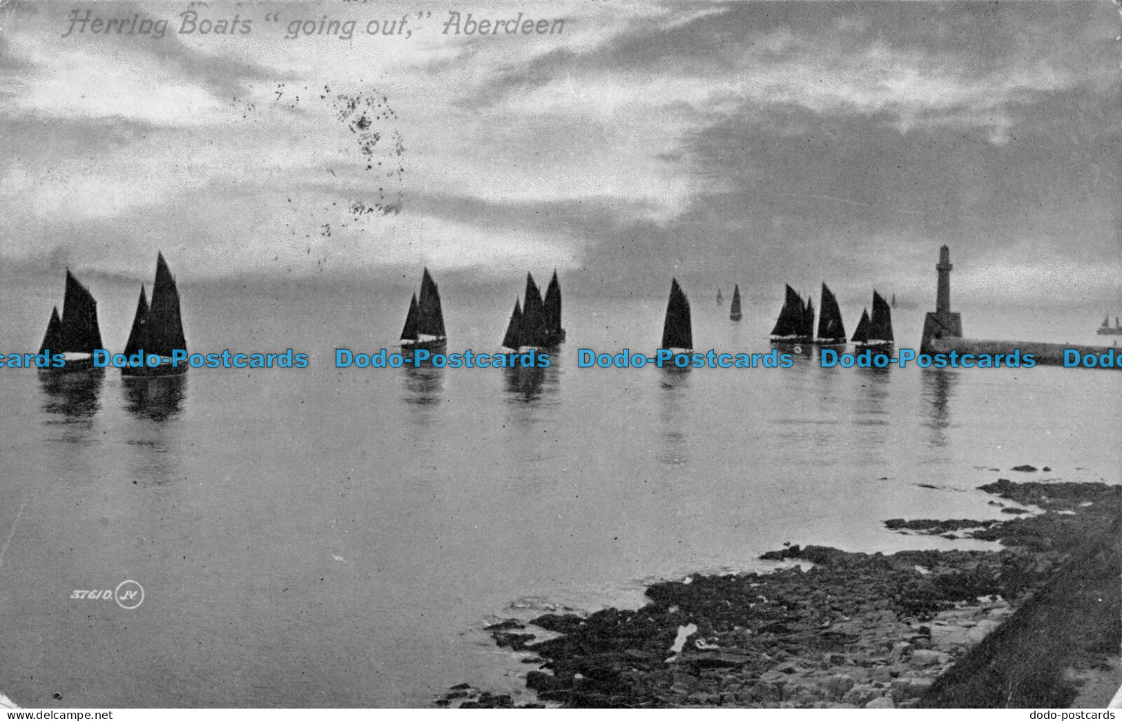 R061977 Herring Boats Going Put. Aberdeen. Valentine. 1909 - World