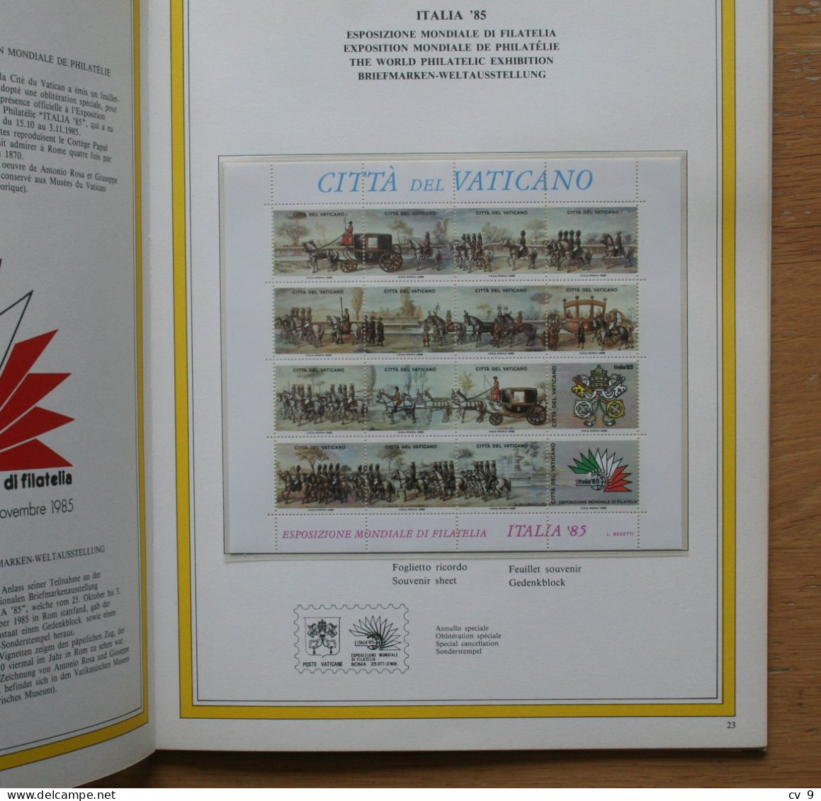 Complete + Postcards + Vignette ITALIA + Booklet 1985 Yearbook POSTFRIS / MNH / **  VATICANO VATICAN VATICAAN