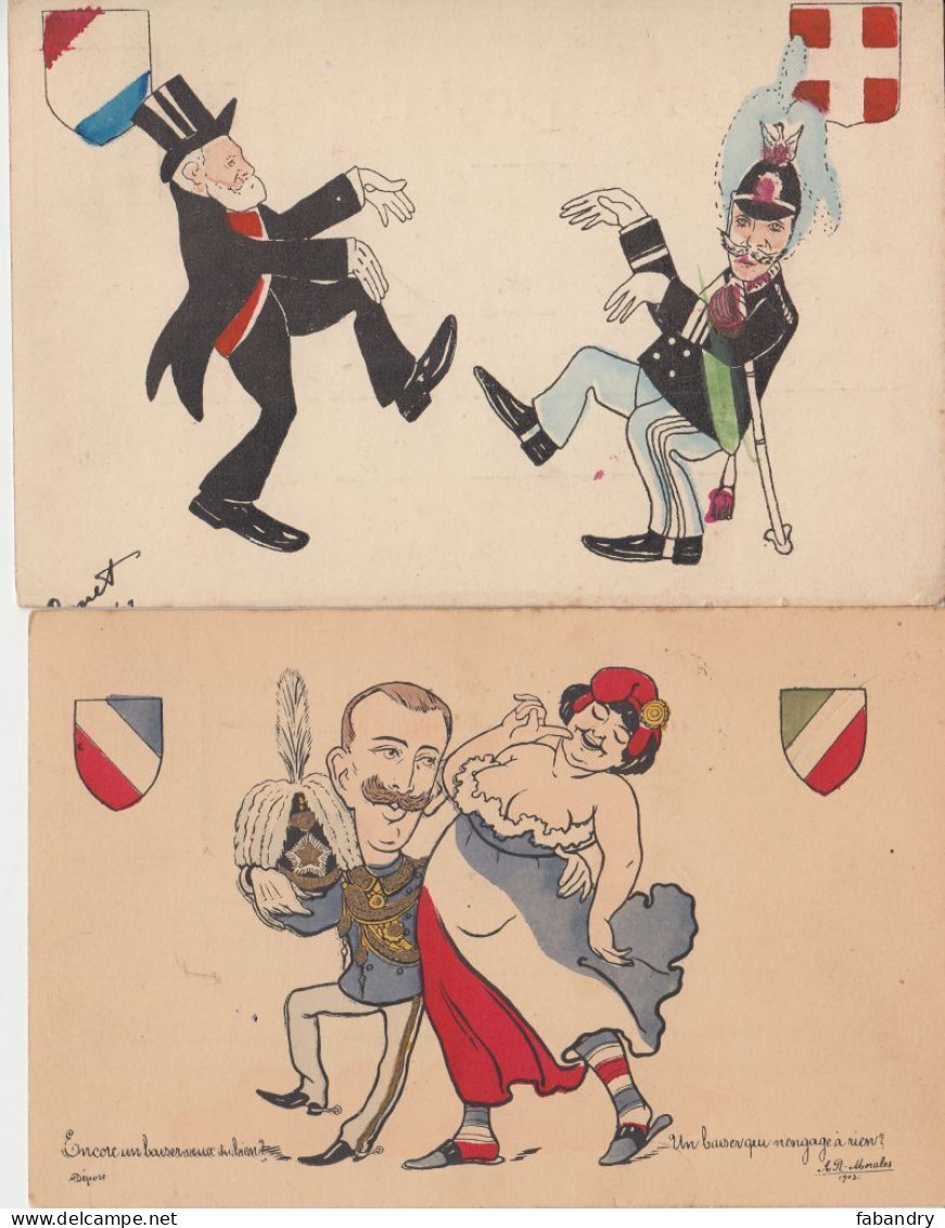POLITIC PROPAGANDA SATIRE 45 Vintage Postcards pre-1940 (part 1)