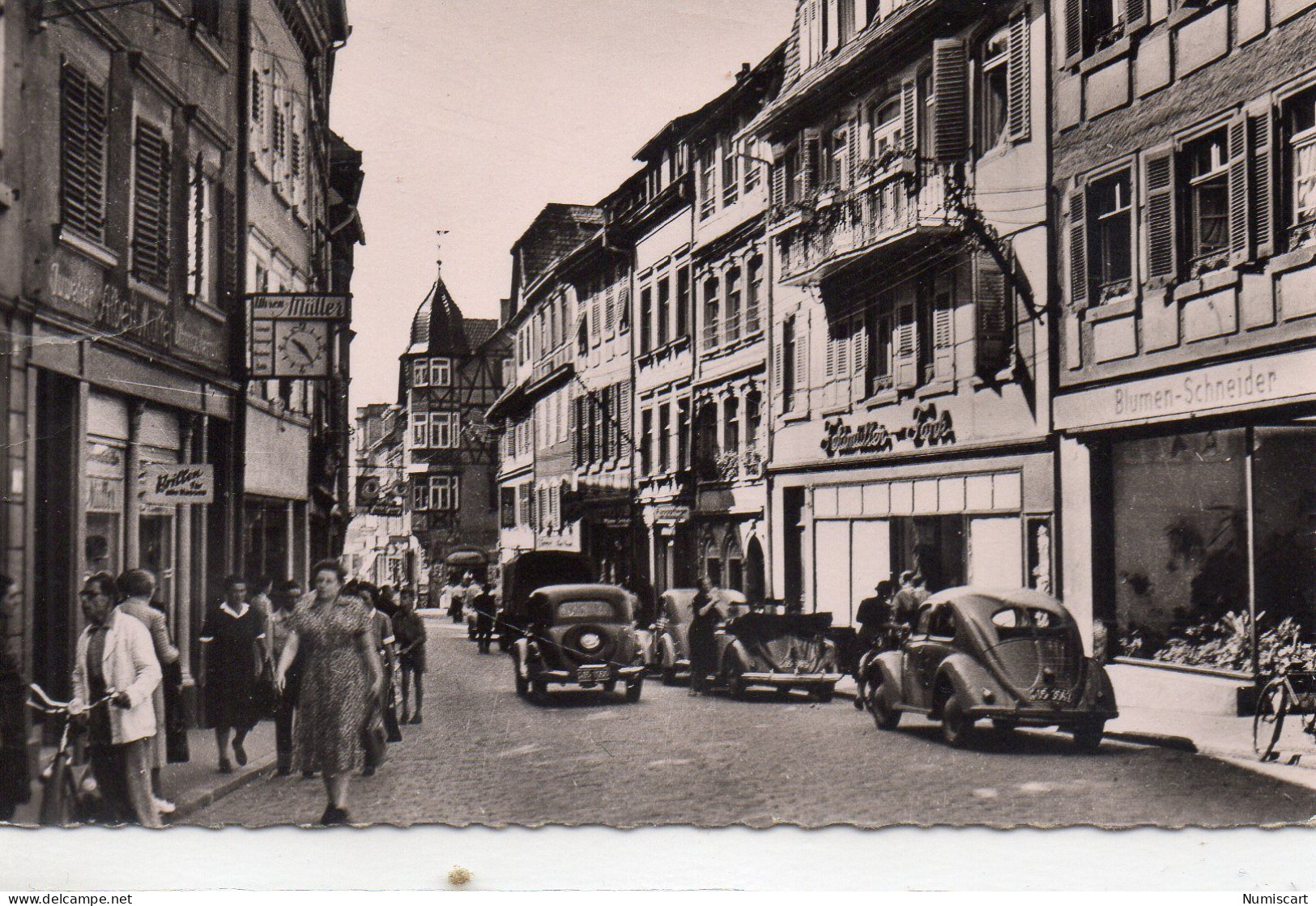 Lahr-Baden Très Animée Markstrass Rue Du Marché Voitures Commerces - Lahr