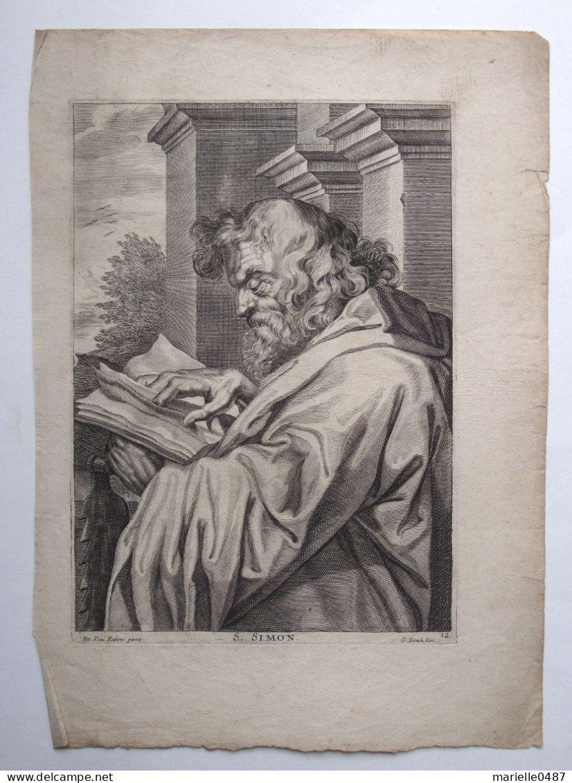 Saint Simon.  D'après Peter Paul Rubens. 1610 - Images Religieuses