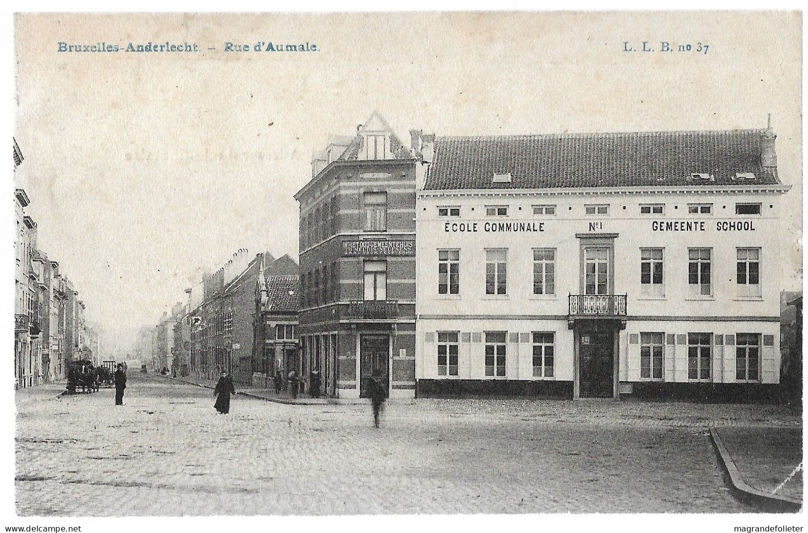 CPA CARTE POSTALE BELGIQUE BRUXELLES-ANDERLECHT LA RUE D' AUMALE 1902 - Anderlecht