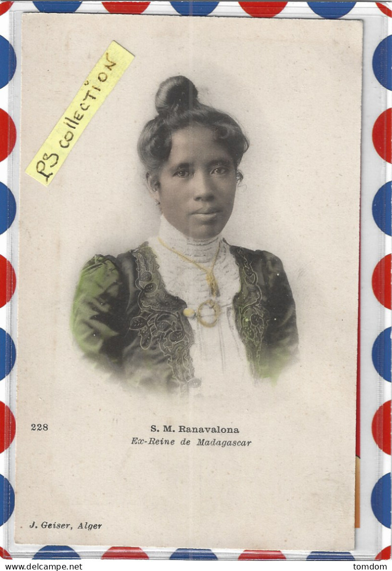 Madagascar***S.M.Ranavalona -Ex-Reine De Madagascar (J.Geiser N°228 Colorisée) - Madagascar
