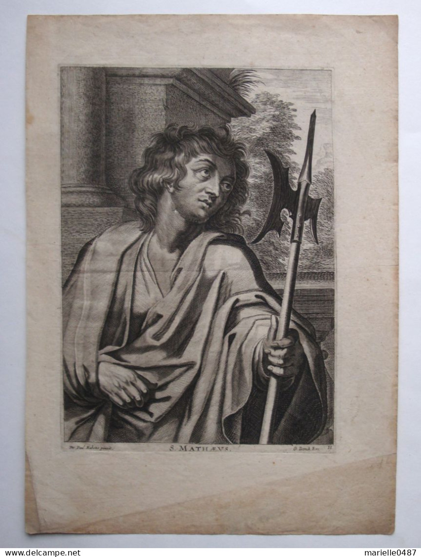 Saint Matthieu.  D'après Peter Paul Rubens. 1610 - Images Religieuses