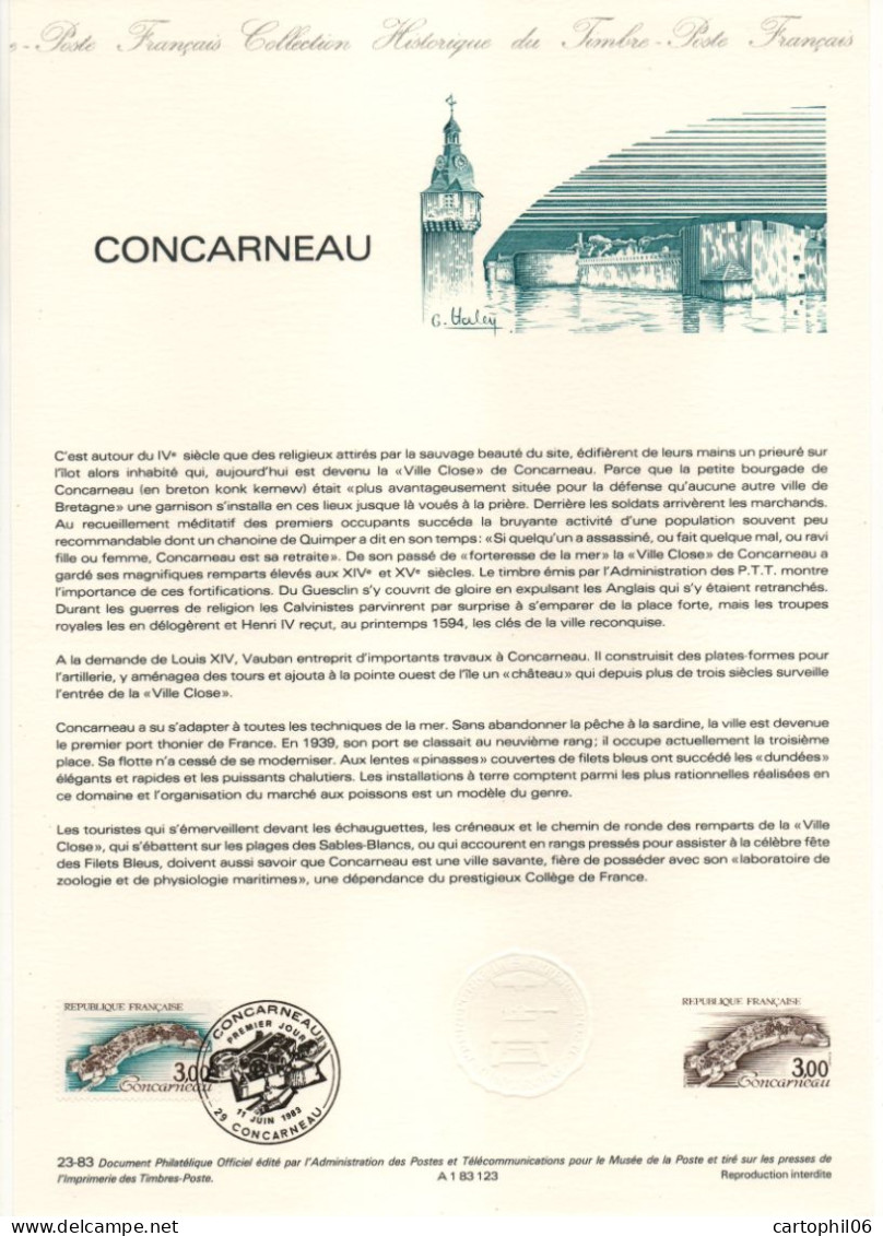 - Document Premier Jour CONCARNEAU (Finistère) 11.6.1983 - - Documentos Del Correo