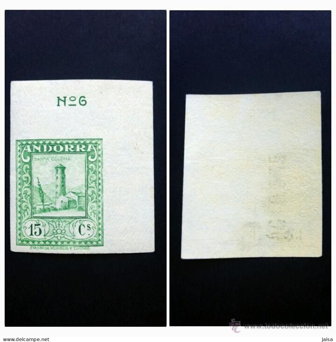 ANDORRA.AÑO 1929.PAISAJES.CATÁLOGO EDIFIL Nº 18**verde Amarillo.LUJO - Unused Stamps