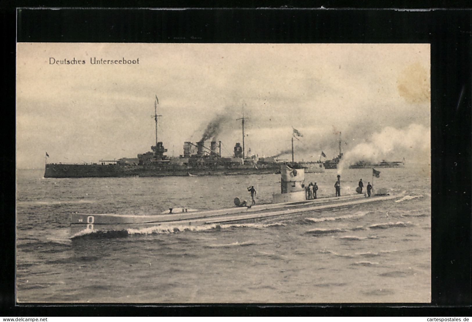 AK Deutsches Unterseeboot U 8 Und Kriegsschiff  - Warships