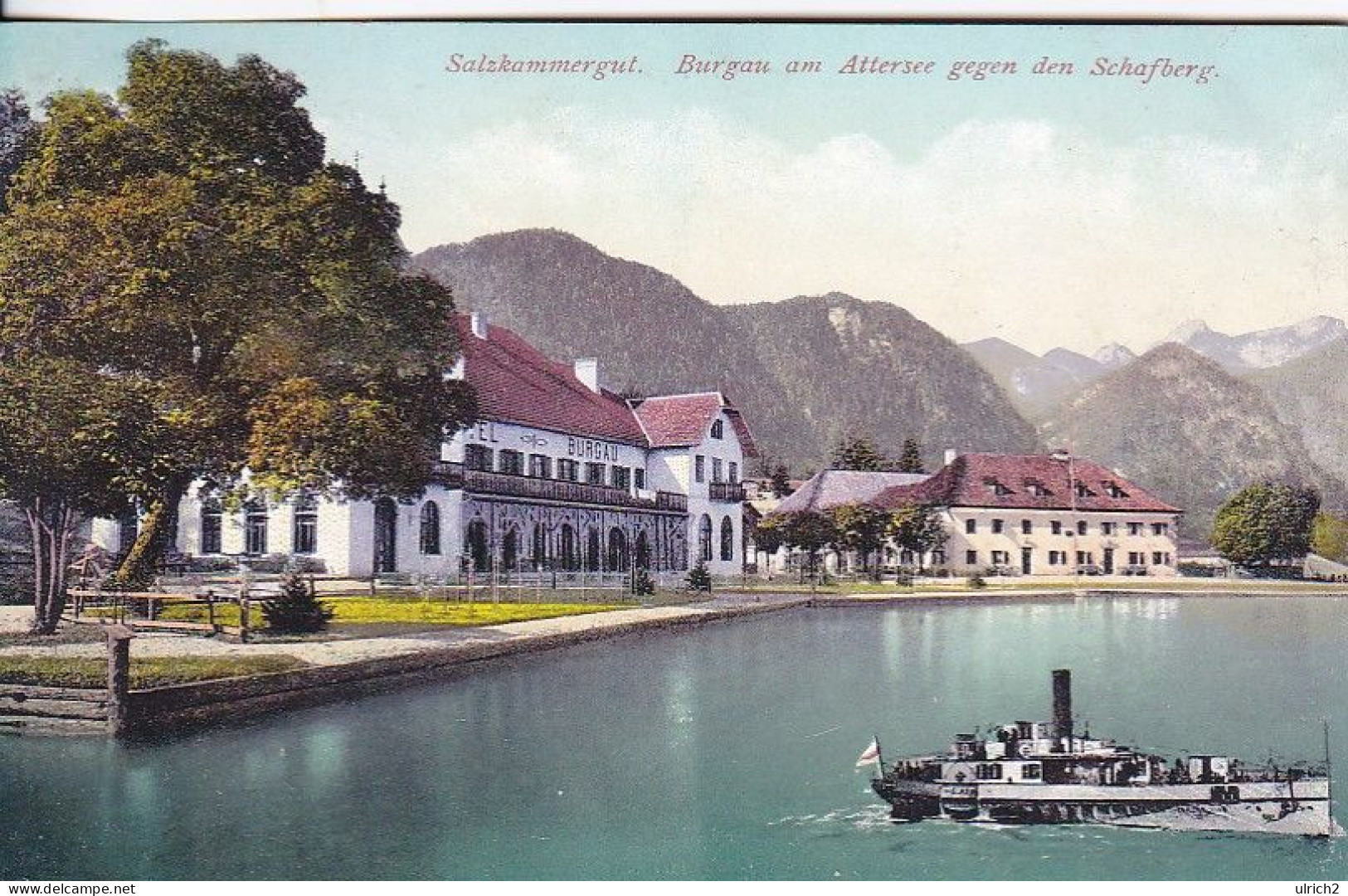 AK Burgau Am Attersee Gegen Den Schafberg - Salzkammergut - 1915 (69257) - Attersee-Orte