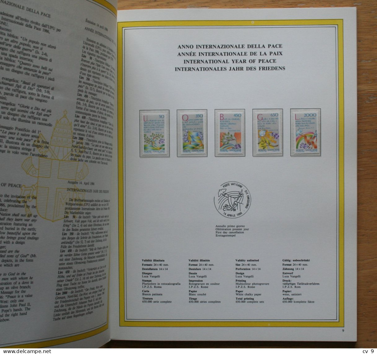 Complete + Postcards + Vignette STOCKHOLMIA 1986 Yearbook POSTFRIS / MNH / **  VATICANO VATICAN VATICAAN - Annate Complete