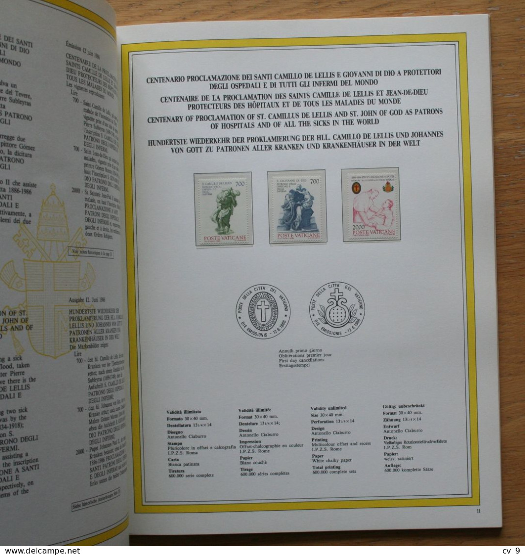 Complete + Postcards + Vignette STOCKHOLMIA 1986 Yearbook POSTFRIS / MNH / **  VATICANO VATICAN VATICAAN - Full Years