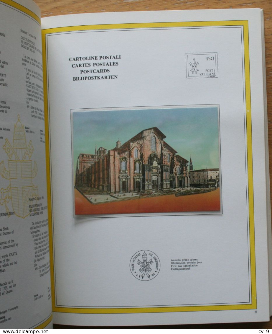 Complete + Postcards + Vignette STOCKHOLMIA 1986 Yearbook POSTFRIS / MNH / **  VATICANO VATICAN VATICAAN