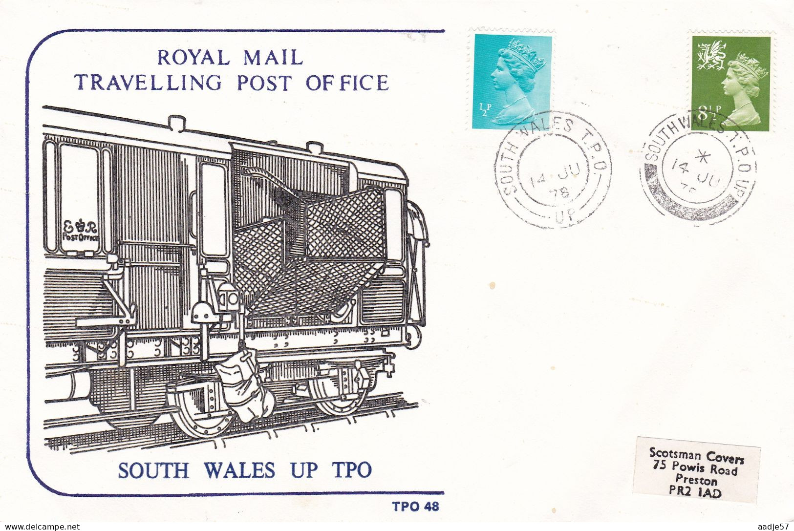 GB Engeland  1978 Royal Mail Travelling Post Office South Wales Up TPO - Trains