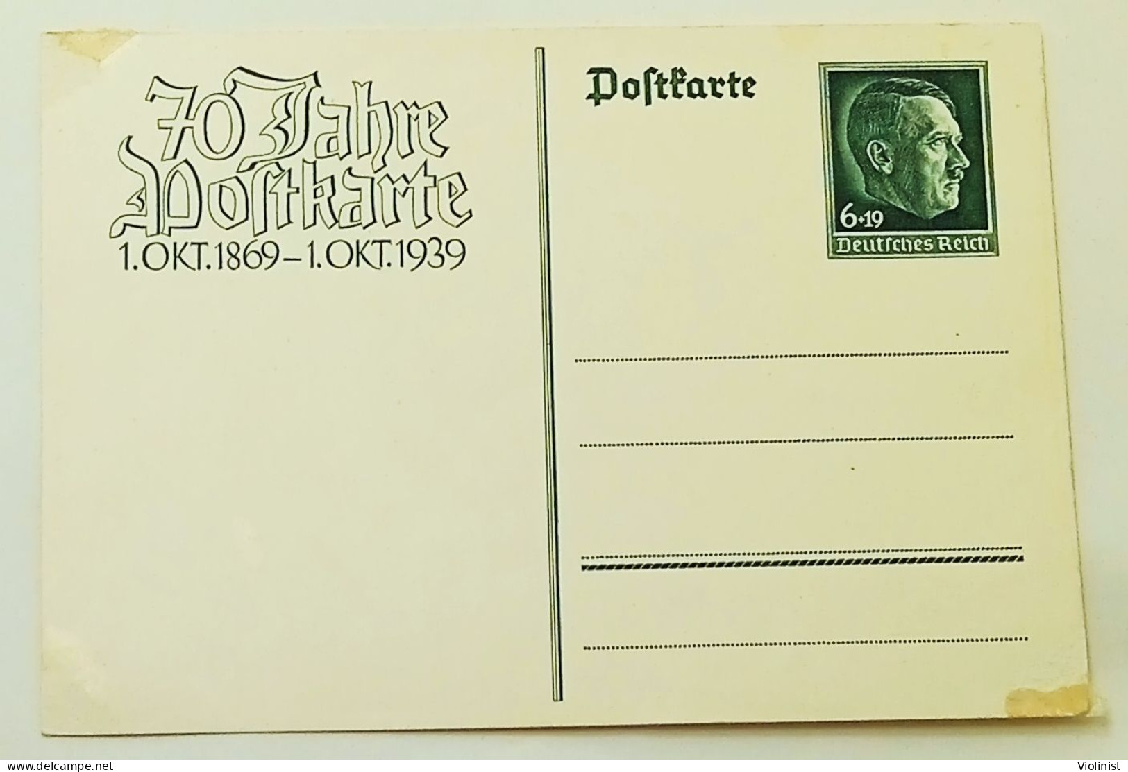 Deutsches Reich-70 Jahre Postkarte 1.OKT.1869.-1-OKT.1939. - Officials