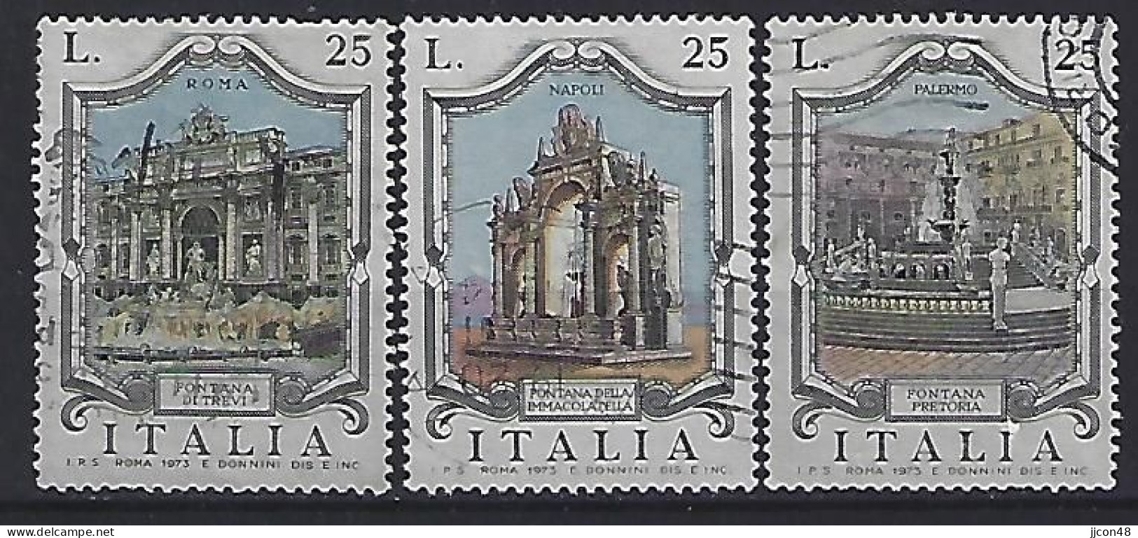 Italy 1973  Brunnen  (o) Mi.1424-1426 - 1971-80: Gebraucht