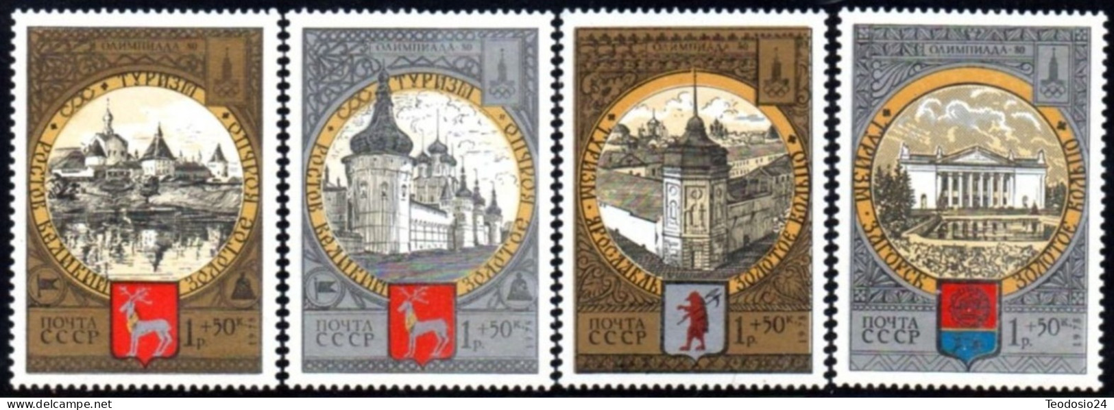 RUSIA 1978 . TURISMO DEL CINTURON DE ORO OLIMPIADA DE MOSCU. - YVERT  4549/4552 ** - Ungebraucht