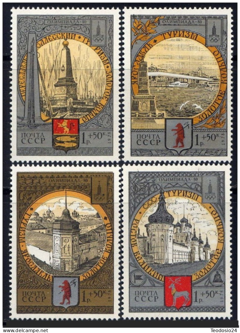 RUSIA 1978 - TURISMO DEL CINTURON DE ORO OLIMPIADA DE MOSCU. - YVERT  4567/4570 ** - Unused Stamps