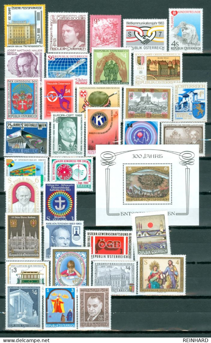 ÖSTERREICH Komplettjahrgang 1983 Postfrisch - Siehe Bild - Unused Stamps