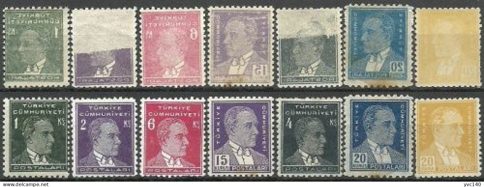 Turkey; 1931/1954 "Abklatsch Stamps Of The Ataturk Issues" MNH** - Lots & Serien