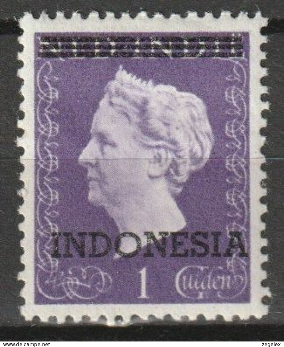 Indonesia 1949 1 Gld NVPH 371 Drie Strepen. MH/* Ongestempeld.  - Nederlands-Indië