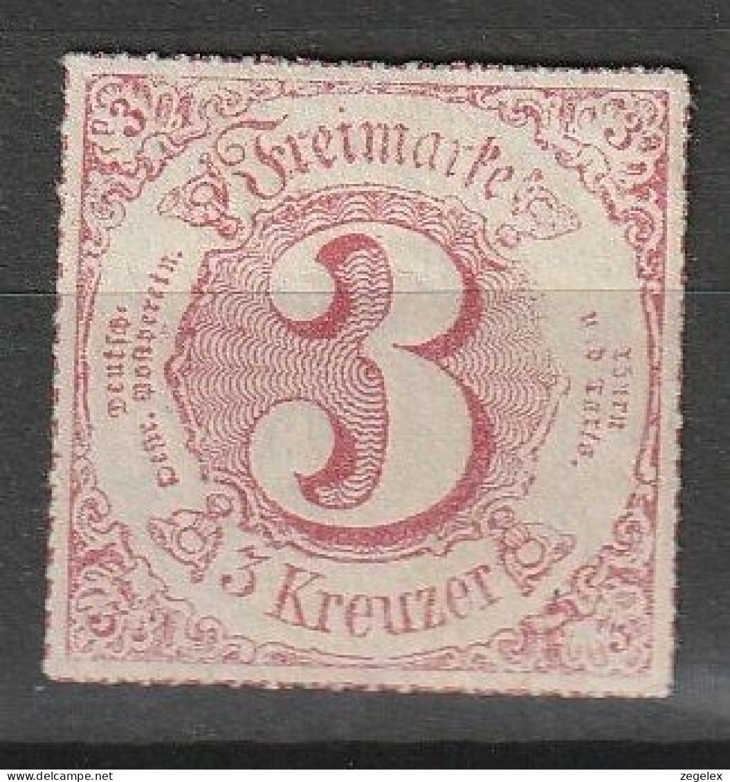 Thurn Und Taxis 1866 3 Kreuzer. MiNr. 52 Ungebraucht - Mint
