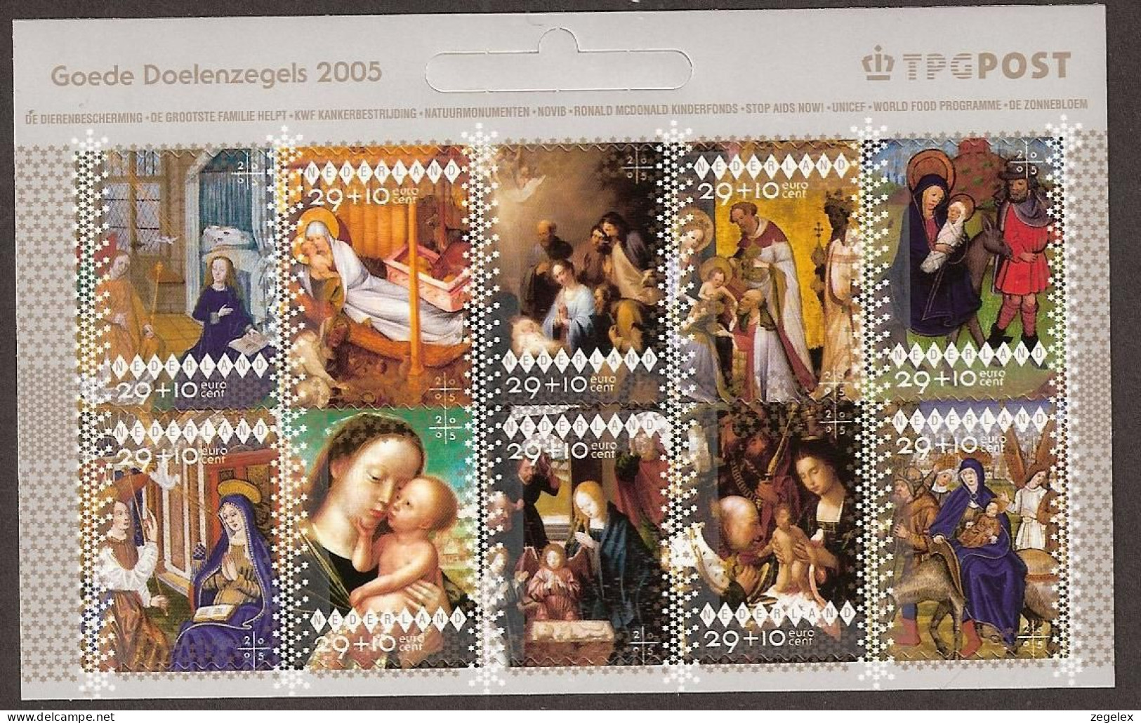 2005 Velletje Decemberzegel - Goede Doelen (1 Serie) NVPH V2381-2390 MNH/**/postfris - Ungebraucht