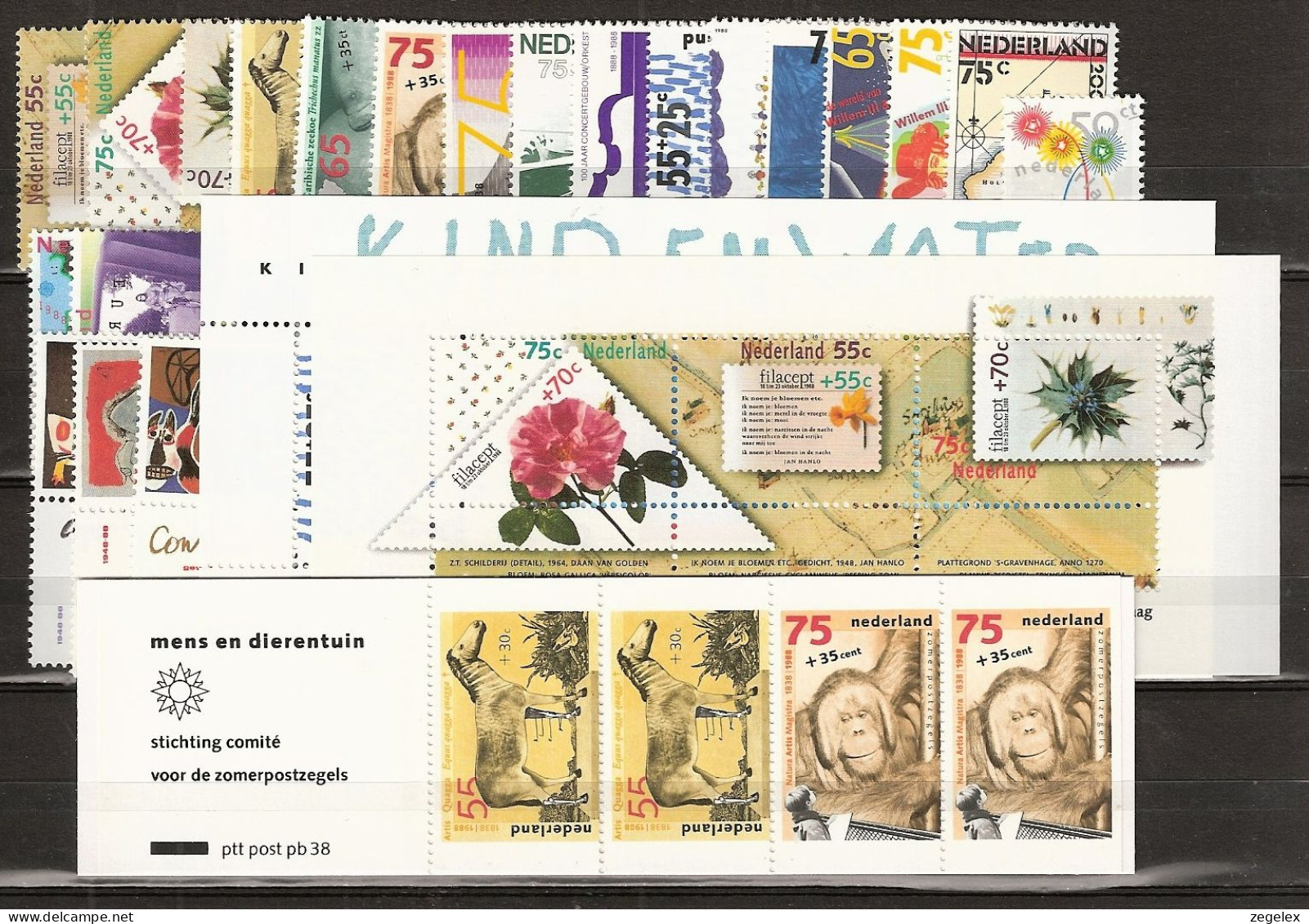 1988 Jaargang Nederland  + DECEMBER SHEET Postfris/MNH** - Años Completos