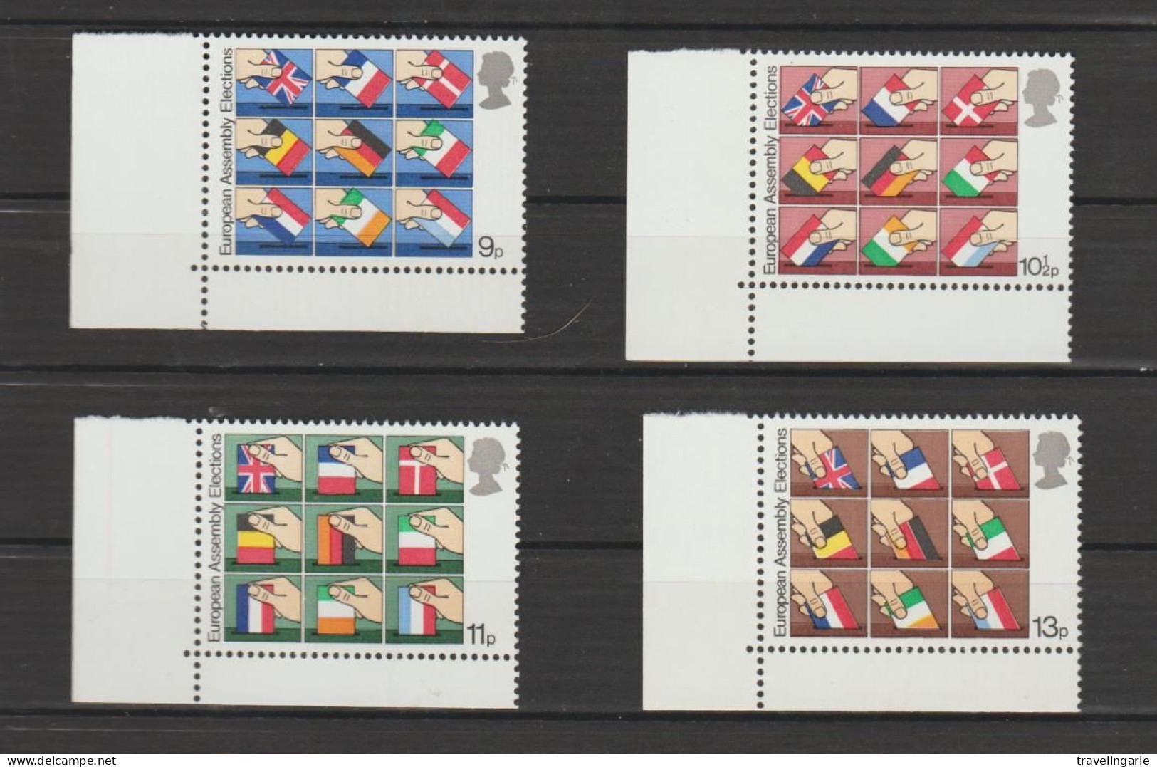 Great Britain 1979 Elections European Parliament Corner PiecesMNH ** - Unused Stamps