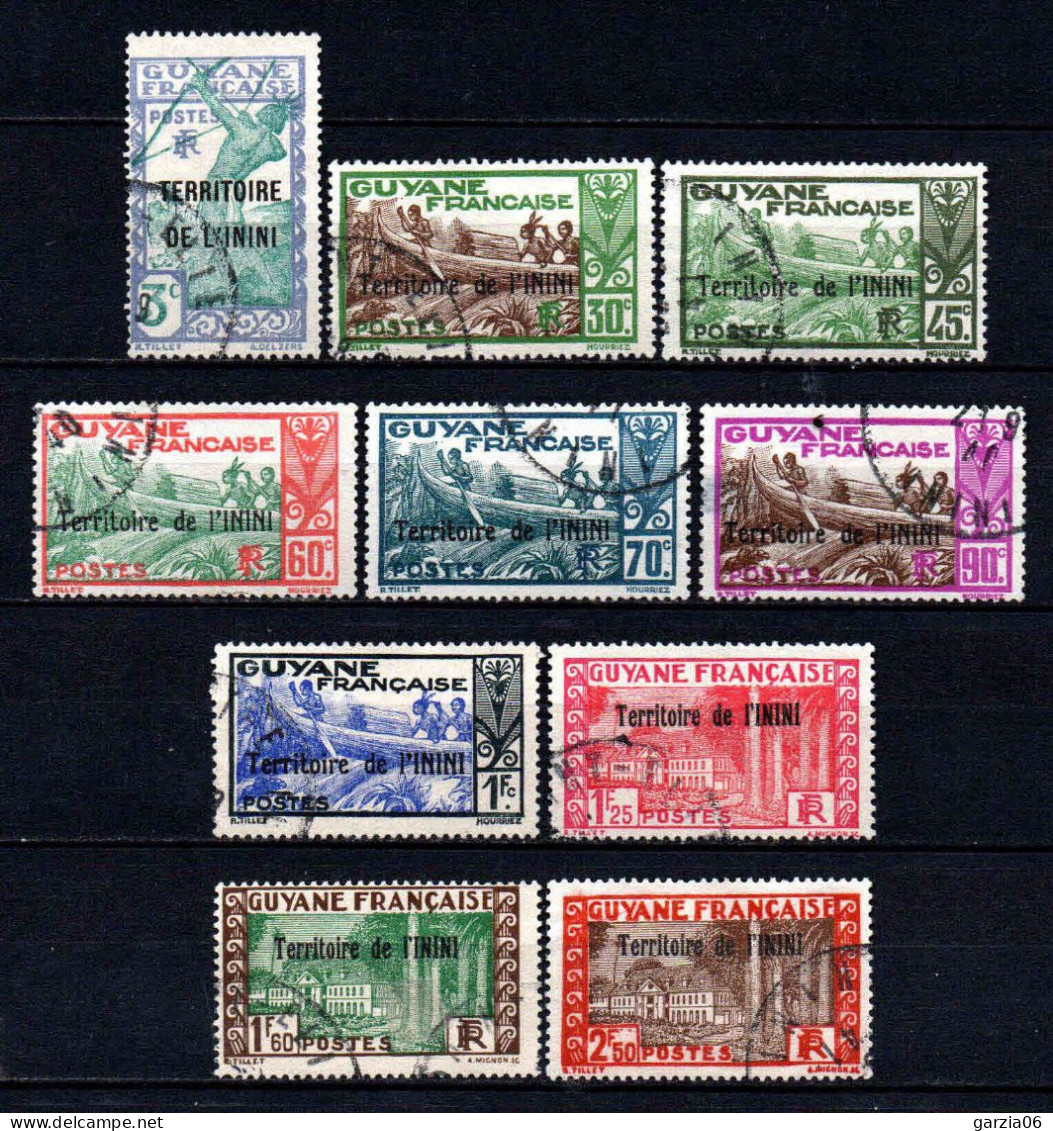 Inini  - 1939  -  Tb De Guyane Surch   - N° 36 à 47   Sauf  46  - Oblit - Used - Used Stamps