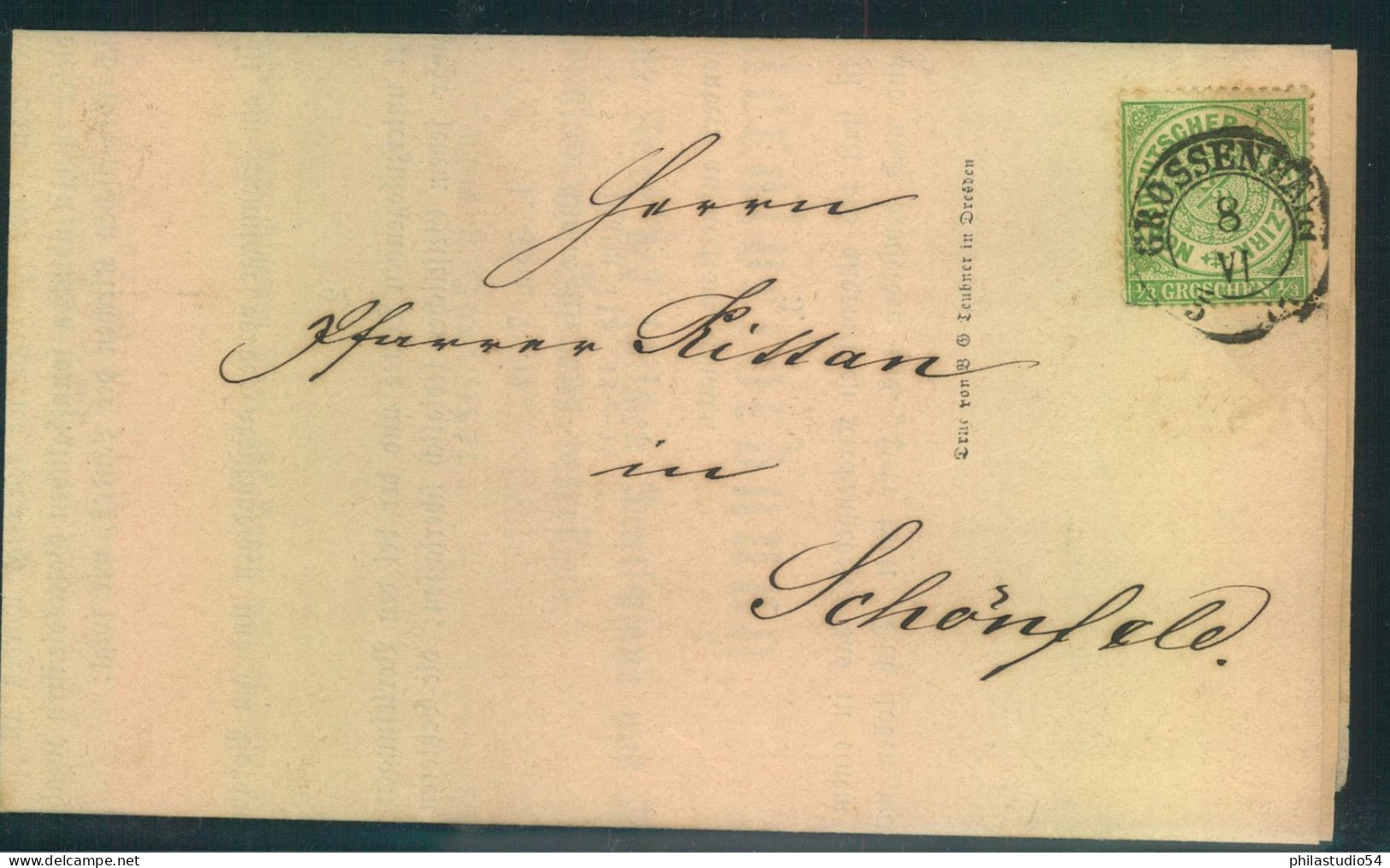1871, Drucksache Mit EF 1/3 Groschen Ab Grossenhain - Lettres & Documents