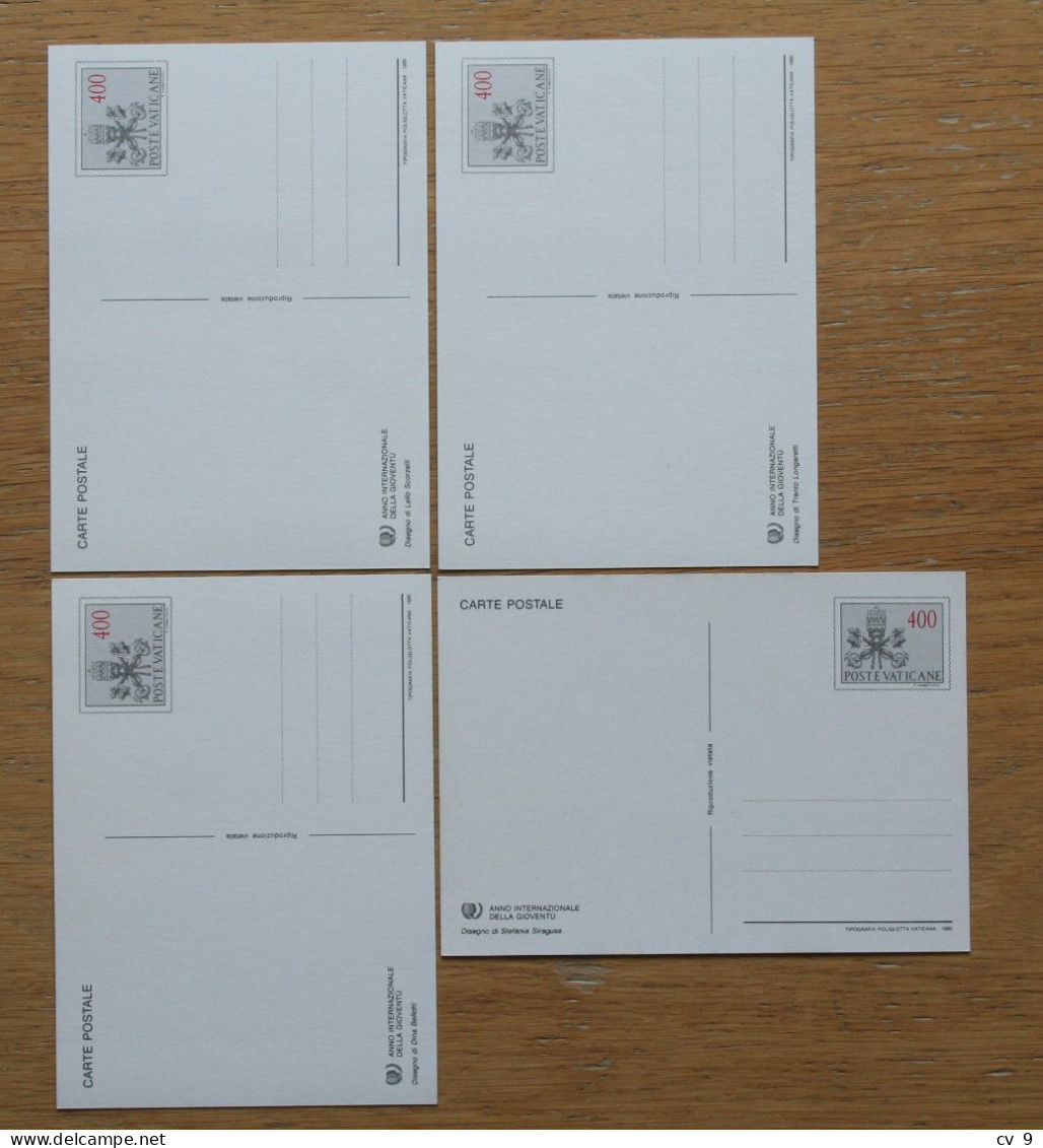 4 Postal Stationery Cards Carte Postale 1985 POSTFRIS / MNH / ** VATICANO VATICAN VATICAAN - Postwaardestukken