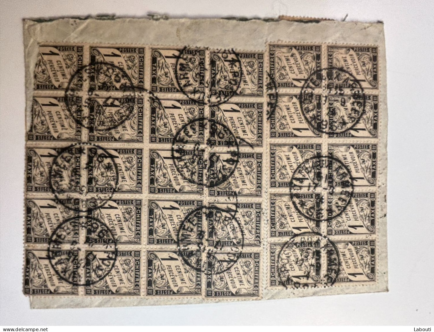 Lettre 1924 Avec Beaucoup De Timbres 1 Centime Percêvoir Recollé? - Briefe U. Dokumente