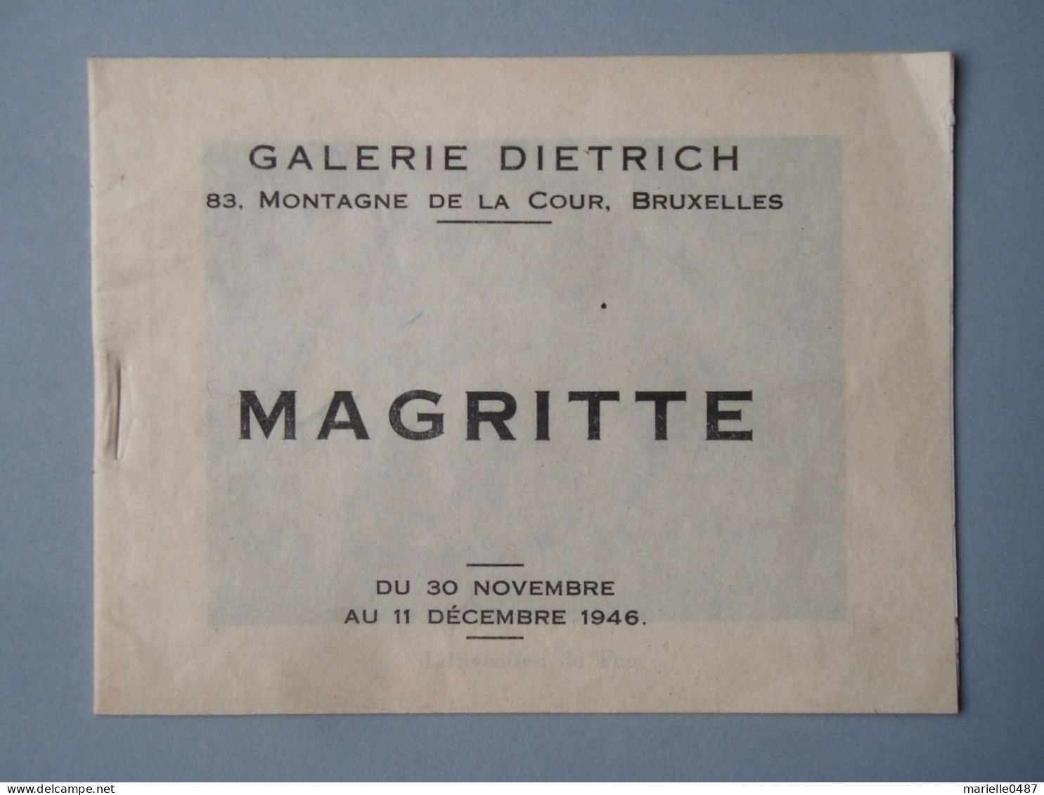 Surréalisme - Magritte. 1946 Catalogue Exposition Galerie Dietrich - 1901-1940