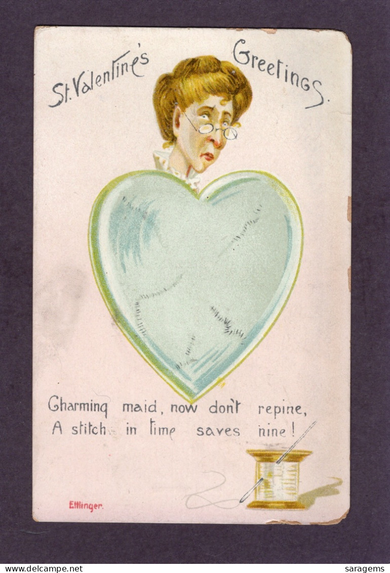 "Charming Maid, Don't Repine"  Comics 1910s - Antique Fantasy Postcard - Märchen, Sagen & Legenden