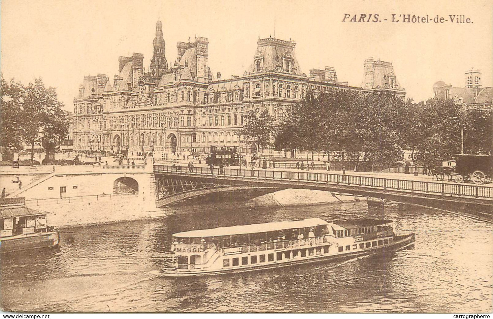 CPA France Paris L' Hotel De Ville Cruise Boat - Altri Monumenti, Edifici